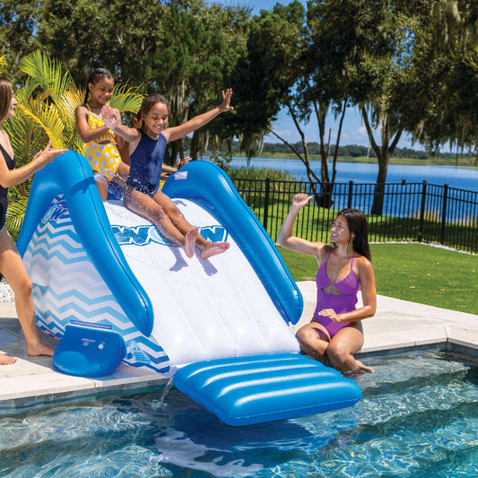 WOW Sports Cascade Pool Slide, Inflatable Slide with Sprinkler