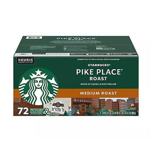 Starbucks Pike Place Roast Medium Roast K-Cup Pods for Keurig Brewers 72 pods