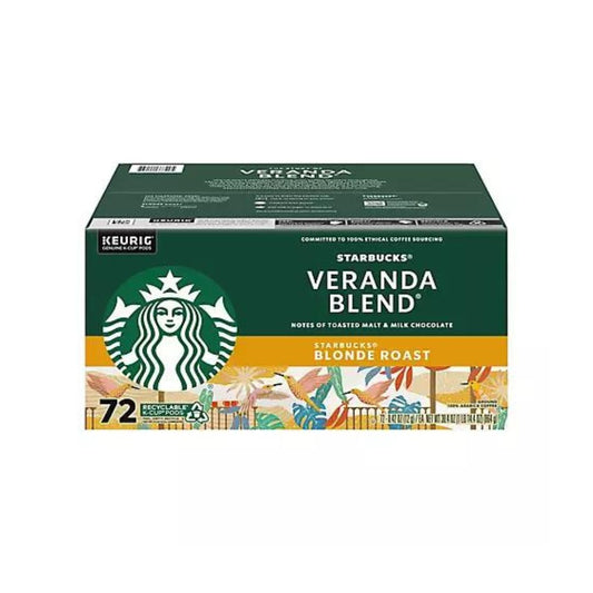 Starbucks Veranda Blend Light Roast K-Cup Pods for Keurig Brewers 72 pods