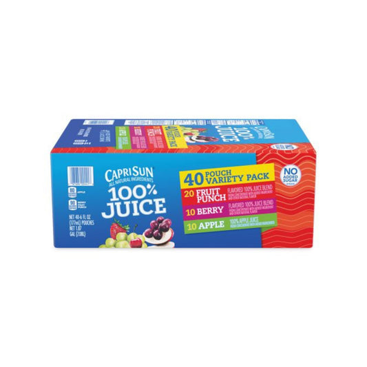 Capri Sun 100% Juice Variety Pack, 40 ct