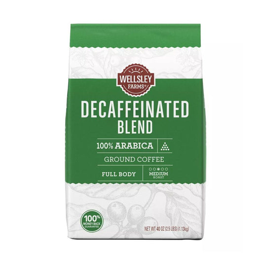 Wellsley Farms Decaffeinated Blend Ground Coffee 40oz.