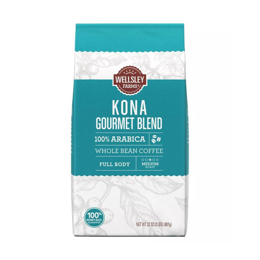 Wellsley Farms Kona Gourmet Blend Whole Bean Coffee 32oz.