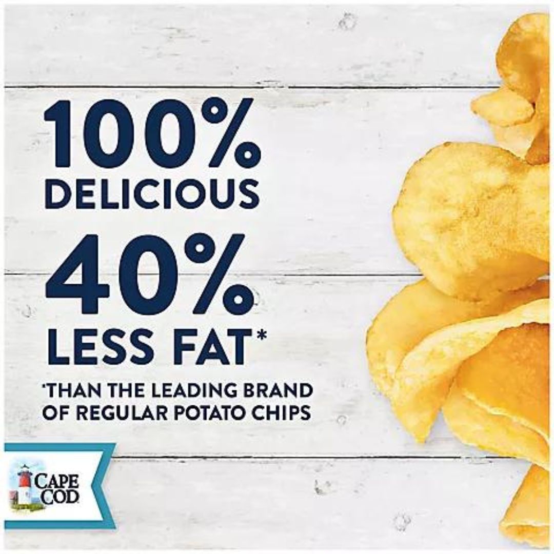 Cape Cod Less Fat Sea Salt & Vinegar Kettle Cooked Potato Chips 16oz.