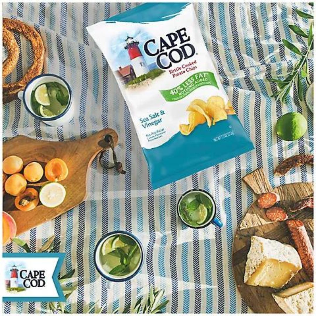 Cape Cod Less Fat Sea Salt & Vinegar Kettle Cooked Potato Chips 16oz.