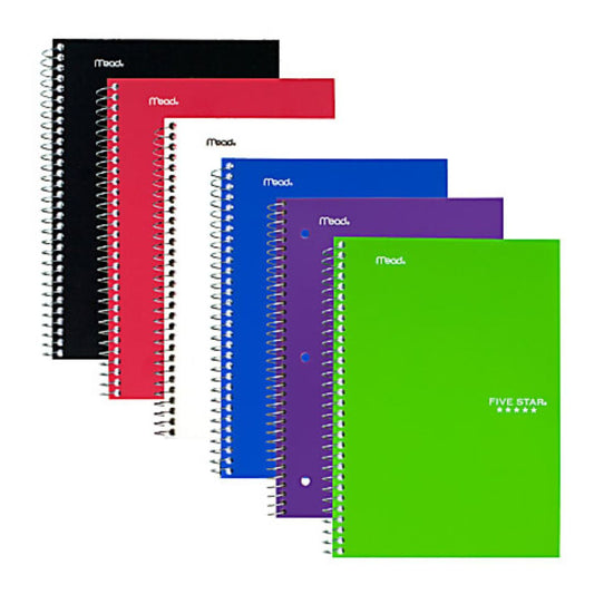 Five Star Notebook, 6" x 9 1/2", 2 Subjects, College Ruled, 100 Sheets