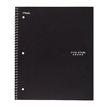 Five Star Notebook, 8 1/2" x 11", 5 Subjects, College Ruled, 200 Sheets, Assorted Colors (No Color Choice)