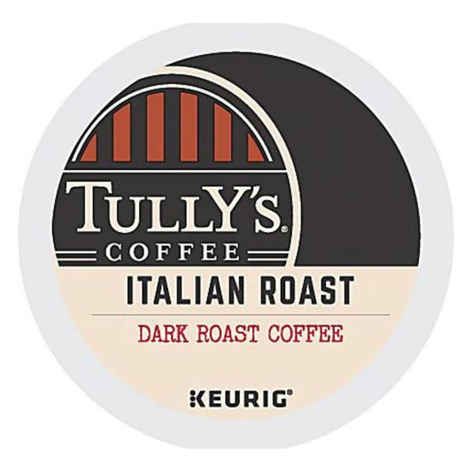 Tully's Coffee Single-Serve Coffee K-Cup Pods, Italian Roast, Box Of 24