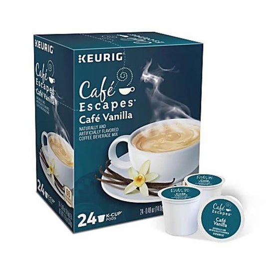 Cafe Escapes Single-Serve Coffee K-Cup Pods, Cafe Vanilla Box Of 24