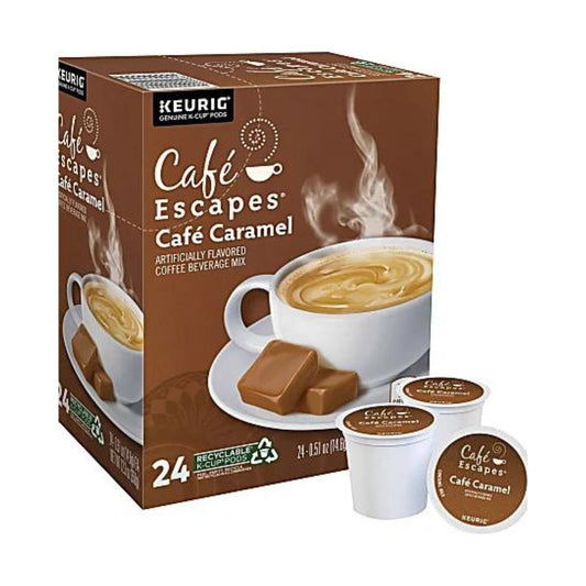 Cafe Escapes Single-Serve Coffee K-Cup Pod- Cafe Caramel Box Of 24