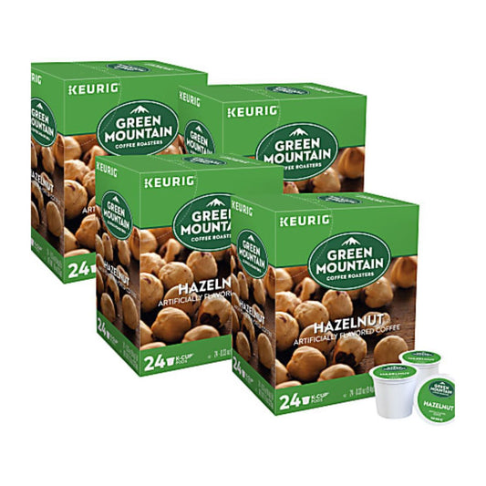 Green Mountain Coffee Single-Serve Coffee K-Cup, Hazelnut, Carton Of 96, 4 x 24 Per Box