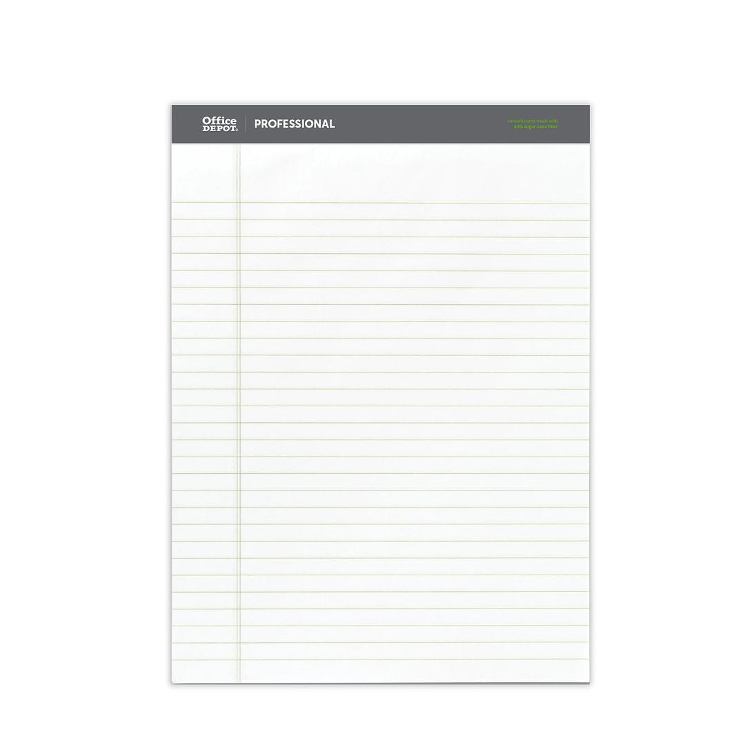 Office Depot Brand Sugar Cane Paper Perforated Pads, 8 1/2" x 11 3/4", White, Pack Of 3