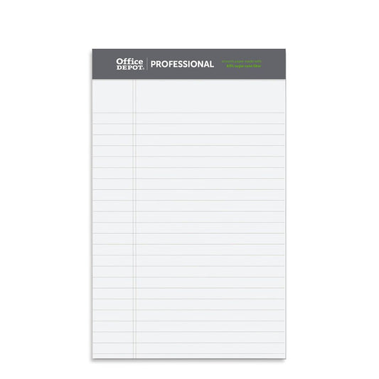 Office Depot Brand Sugar Cane Paper Perforated Pads, 5" x 8", White, Pack Of 6