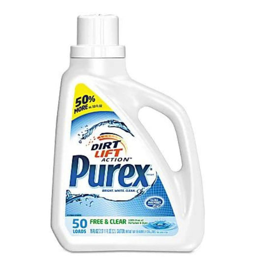 Purex Free & Clear Liquid Laundry Detergent, 150 Oz Bottle, Case Of 4