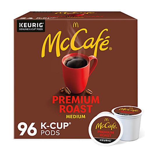 McCafe Single-Serve Pods, Premium Roast, Classic, Box Of 24 Pods, Case Of 4 Boxes