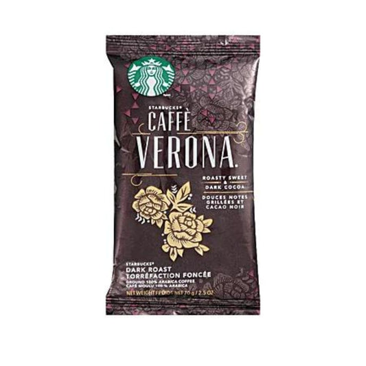 Starbucks Caffé Verona Ground Coffee, Dark Roast, 2.5 Oz Per Bag, Box Of 18 Packets