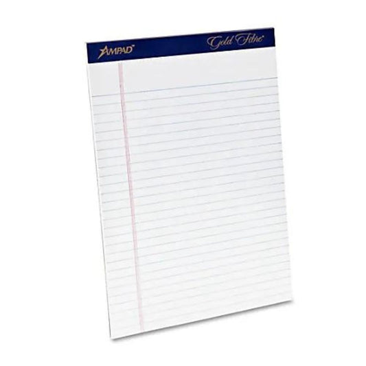 TOPS Gold Fibre Ruled Perforated Writing Pads, Letter Size, 50 Sheets, Pack Of 4