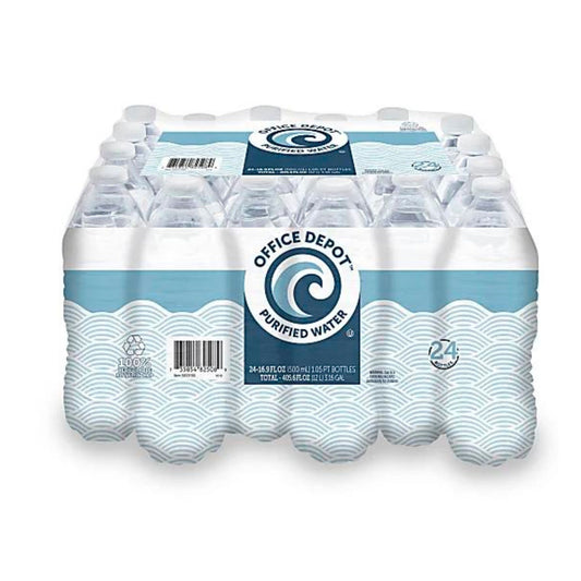 Office Depot Brand Purified Water 16.9 Oz. Case Of 24 Bottles