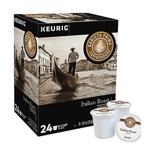 Barista Prima Coffeehouse Single-Serve Coffee K-Cup Pods, Italian Roast Box Of 24