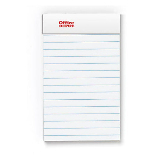 Office Depot Brand Mini Perforated Legal Pad, 3" x 5", White, Pack Of 6 Pads