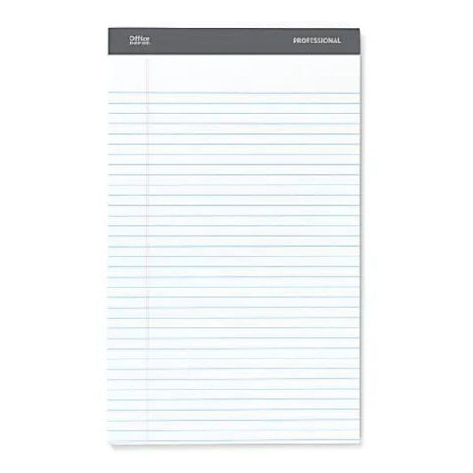 Office Depot Brand Professional Legal Pad, 8 1/2" x 14", White, Legal Ruled, 50 Sheets, 4 Pads/Pack