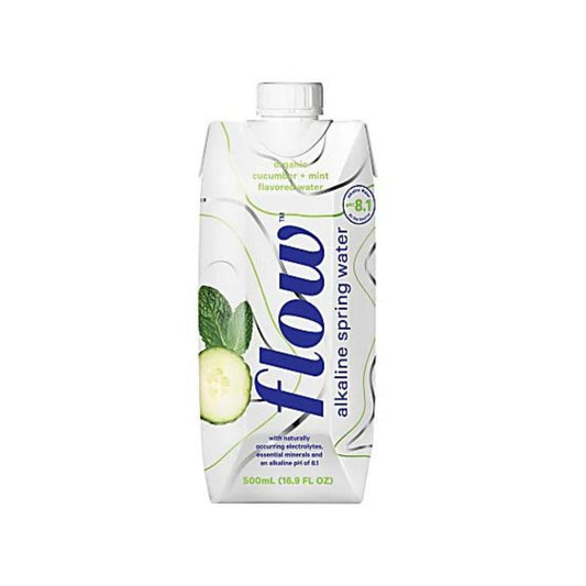 Flow Hydration Alkaline Spring Water 17 Oz. Cucumber Mint Case Of 12