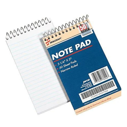 Mini Memo Pads, 3 1/4" x 5 1/2", White, Pack Of 12 (AbilityOne 7530-01-454-7392)