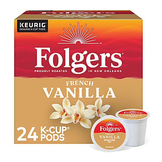 Folgers Gourmet Selections Single-Serve Coffee K-Cup, French Vanilla, Carton Of 24