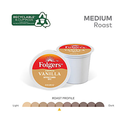 Folgers Gourmet Selections Single-Serve Coffee K-Cup, French Vanilla, Carton Of 24