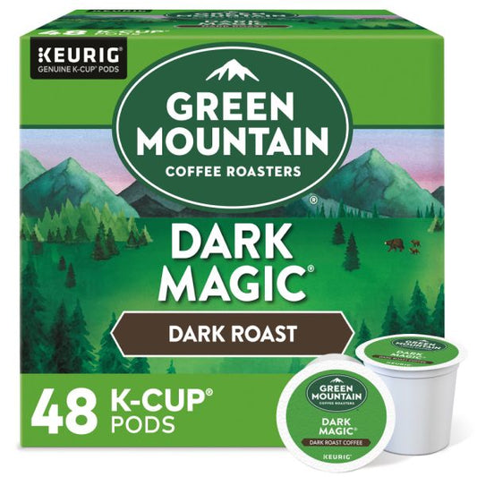 Green Mountain Coffee Dark Magic Extra-Bold Coffee K-Cup Pods, Dark Roast, Classic, Box Of 48 Pods