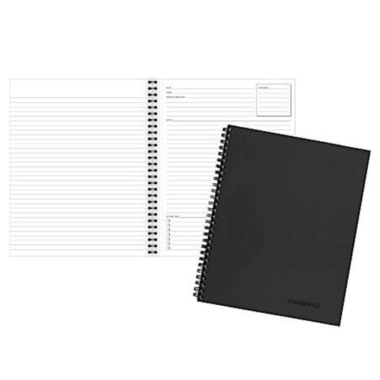 Cambridge Limited 30% Recycled Business Notebook, 8 1/2" x 11", 1 Subject, Legal Ruled, 80 Sheets, Black