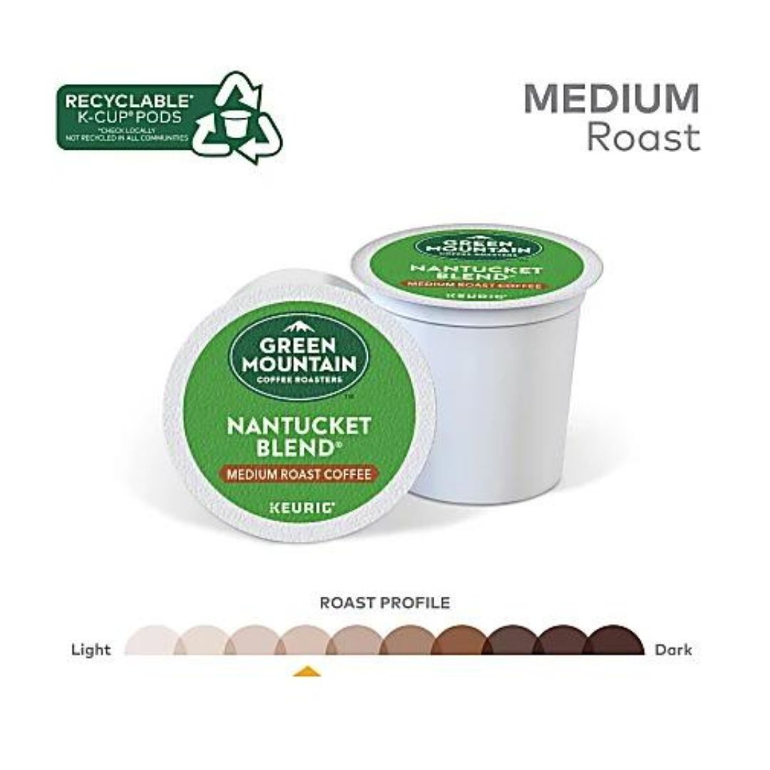 Green Mountain Coffee Nantucket Blend Coffee K-Cup Pods, Medium Roast, Classic, Box Of 48 Pods