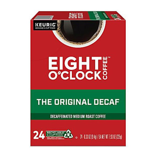 Eight O'Clock Single-Serve Coffee K-Cup Pods, Decaffeinated, Original, Box Of 24