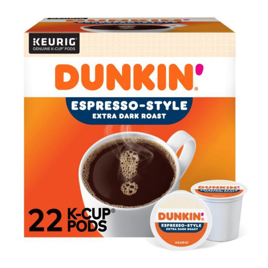 Dunkin' Donuts Single-Serve Coffee K-Cup, Espresso, Box Of 22