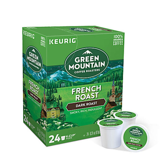 Green Mountain Coffee Single-Serve Coffee K-Cup Pods, French Roast, Box Of 24