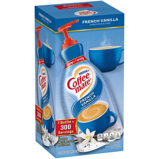 Nestle Coffee mate Liquid Creamer Pump, French Vanilla 1.5 L