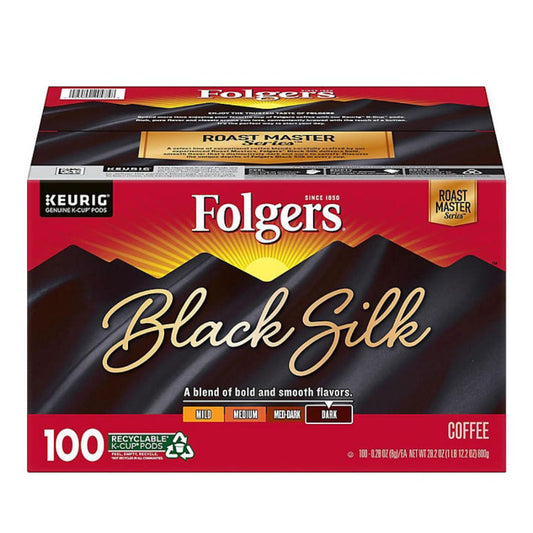 Folgers Black Silk Coffee K-Cups, Dark Roast 100 ct.