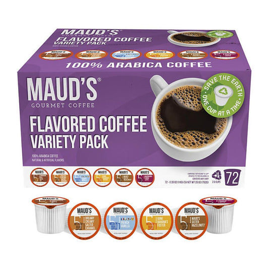 Maud's Gourmet 100% Arabica Flavored Coffee, Variety Pack 72 ct.