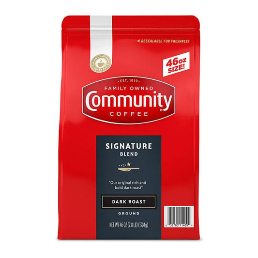 Community Coffee Ground Dark Roast, Signature Blend 46 oz.