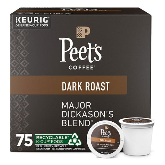 Peet's Coffee Major Dickason's Blend K-cups 75 ct .