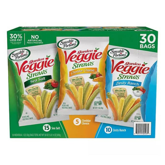 Sensible Portions Garden Veggie Straw Variety Pack 30Pack