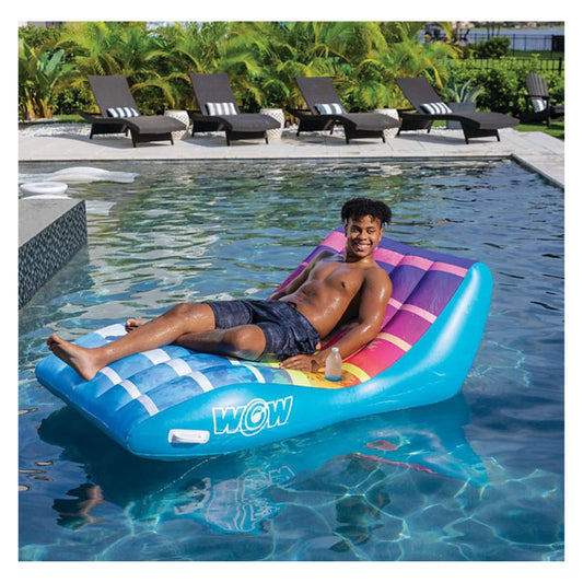 WOW Sports Sunset Chaise Lounge Inflatable Pool and Beach Chair