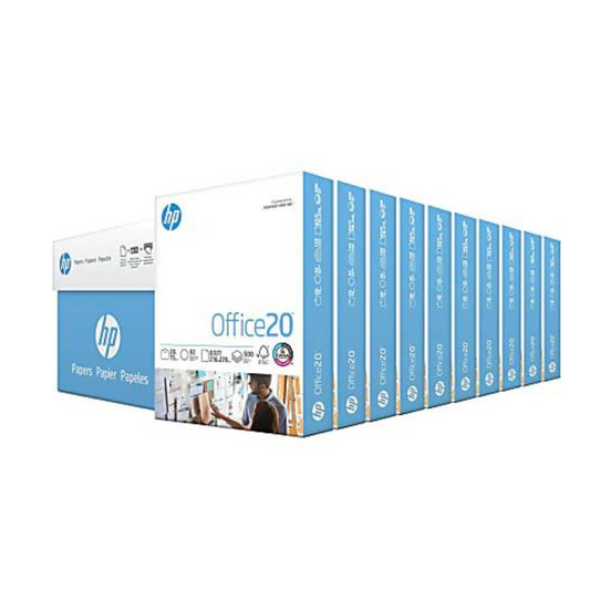 HP Office Multi-Use Print & Copy Paper, Letter Size 8 1/2" x 11", 20 Lb, 92 Brightness, White, 500 Sheets Per Ream, Case Of 10 Reams