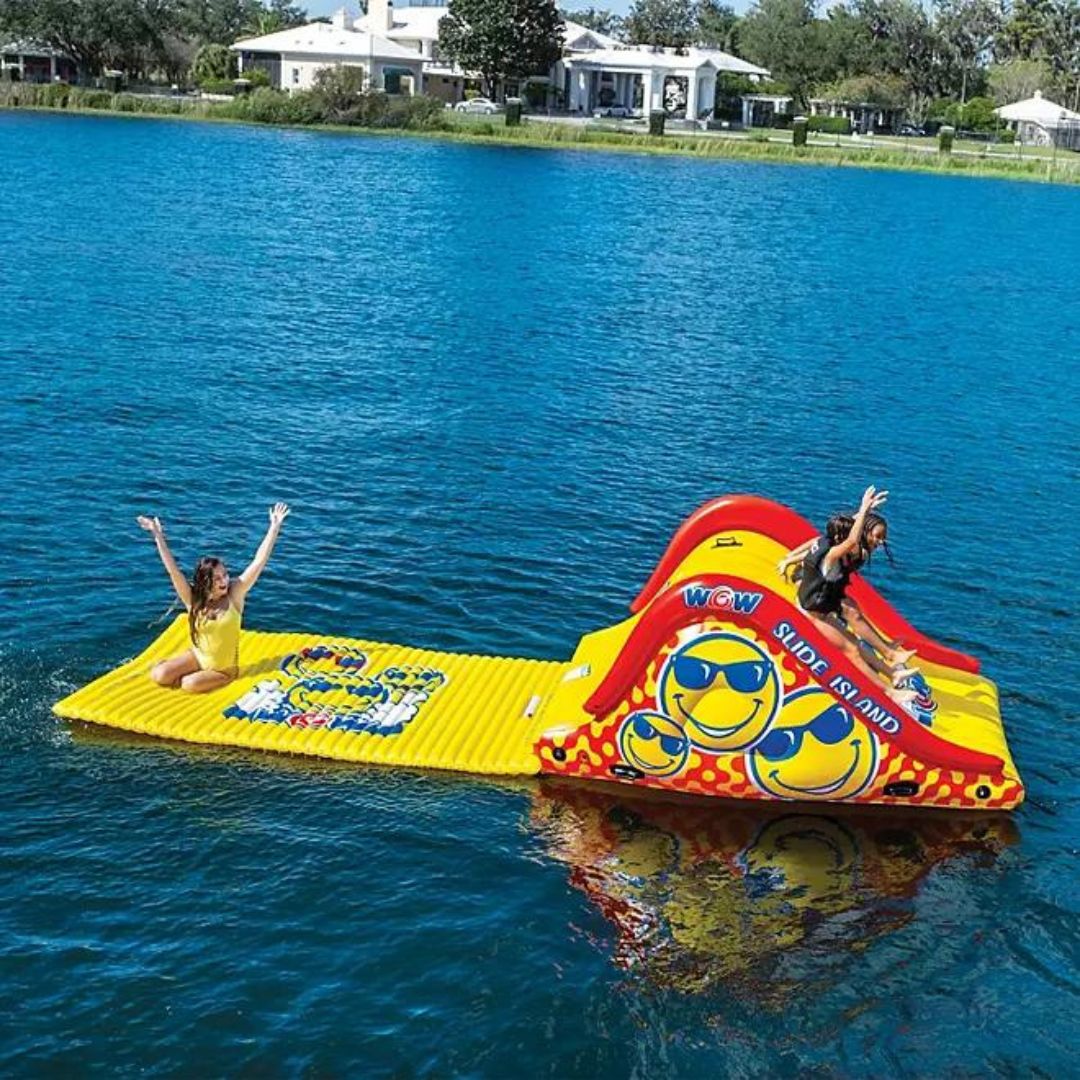 WOW Sports Floating Slide Island and Water Walkway Combo