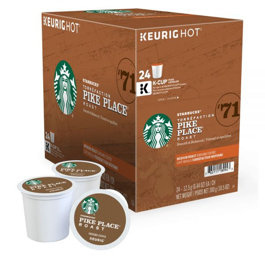 Starbucks Single-Serve Coffee K-Cup, Pike Place, Box Of 24