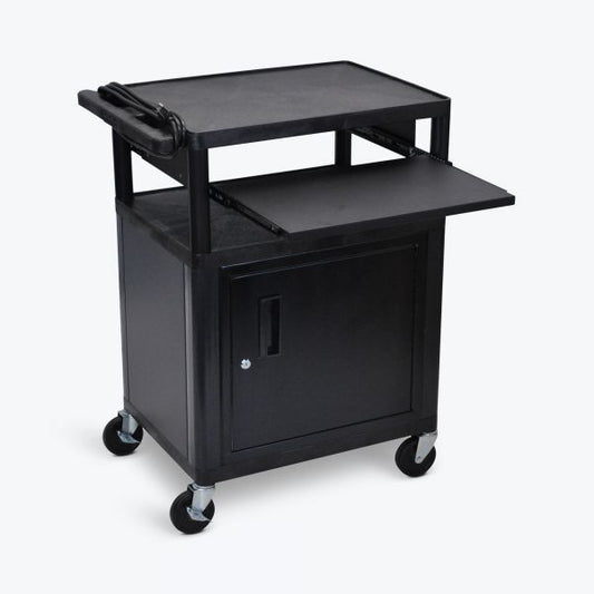 AV Cart - 3 Shelves  Cabinet  Front Pullout